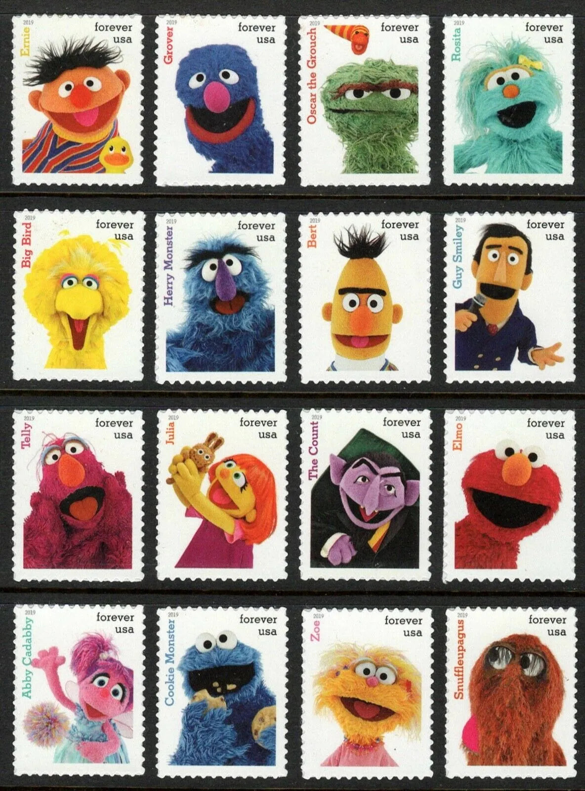 2019 Sesame Street Forever First Class Postage Stamps